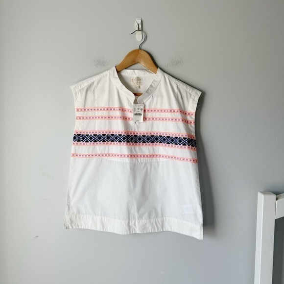 J. Crew Girl's White Embroidered Cotton Poplin Tunic NWT Size 14 - Picture 1 of 3